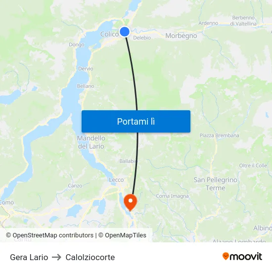 Gera Lario to Calolziocorte map