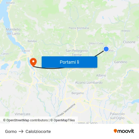 Gorno to Calolziocorte map