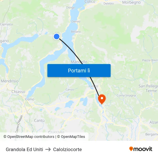 Grandola Ed Uniti to Calolziocorte map