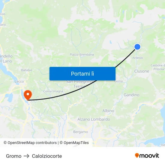 Gromo to Calolziocorte map