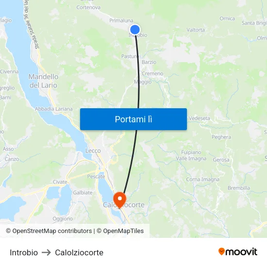 Introbio to Calolziocorte map