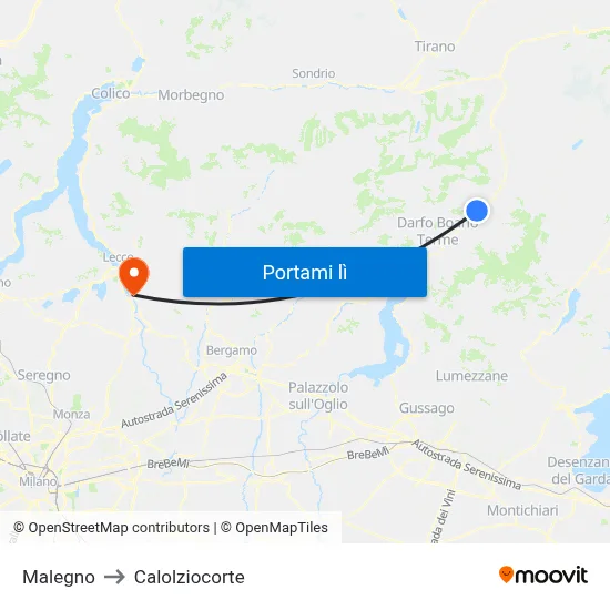 Malegno to Calolziocorte map
