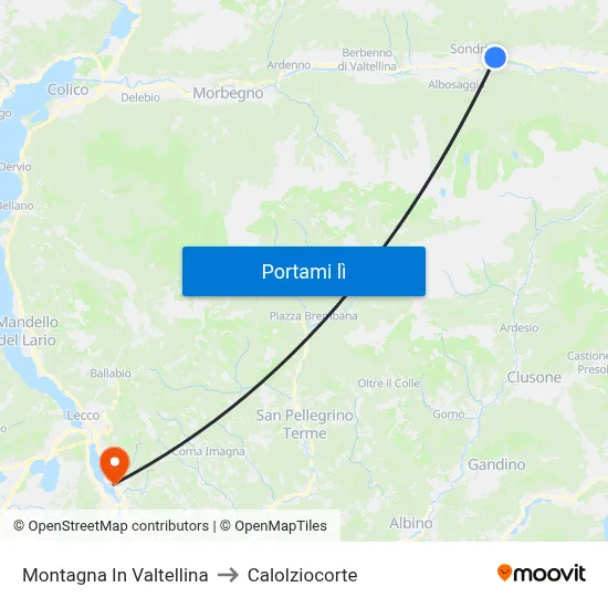 Montagna In Valtellina to Calolziocorte map