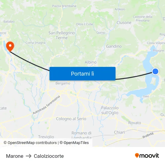 Marone to Calolziocorte map