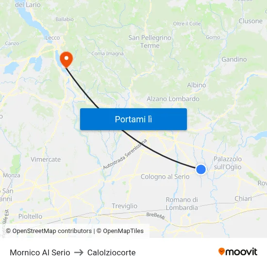 Mornico Al Serio to Calolziocorte map
