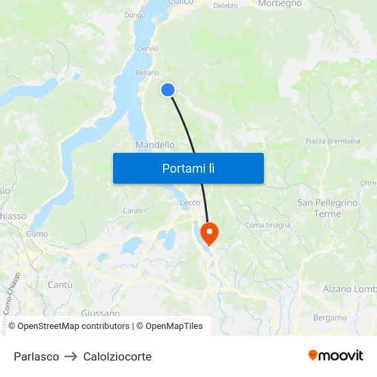 Parlasco to Calolziocorte map