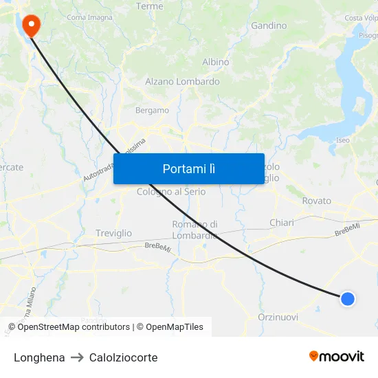 Longhena to Calolziocorte map