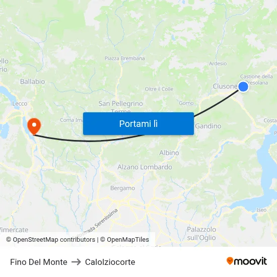 Fino Del Monte to Calolziocorte map