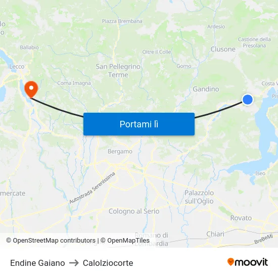 Endine Gaiano to Calolziocorte map