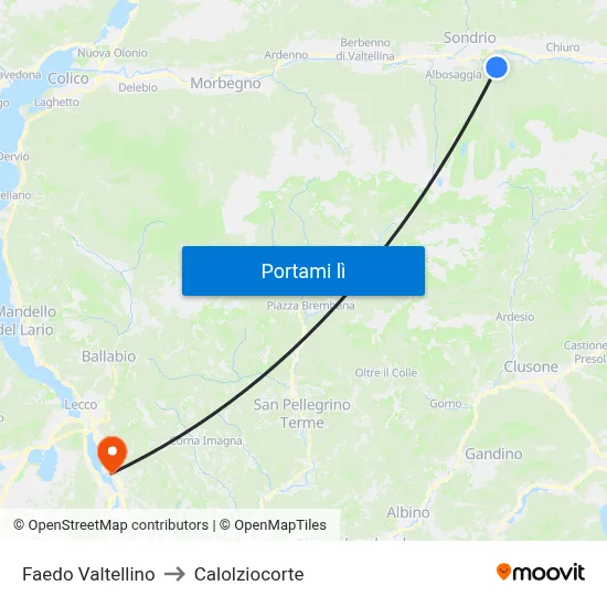 Faedo Valtellino to Calolziocorte map