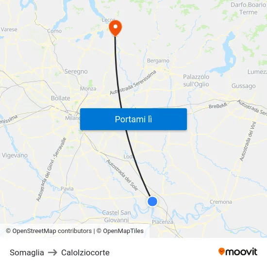 Somaglia to Calolziocorte map