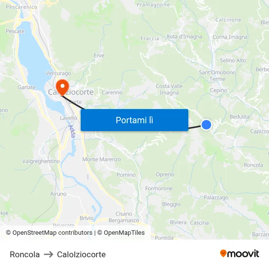 Roncola to Calolziocorte map