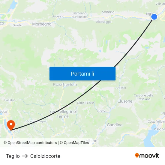 Teglio to Calolziocorte map