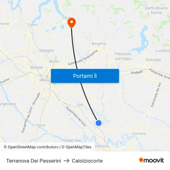 Terranova Dei Passerini to Calolziocorte map