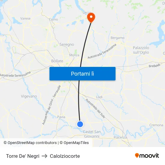 Torre De' Negri to Calolziocorte map