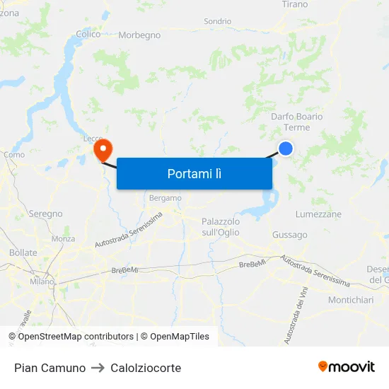 Pian Camuno to Calolziocorte map