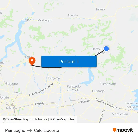 Piancogno to Calolziocorte map