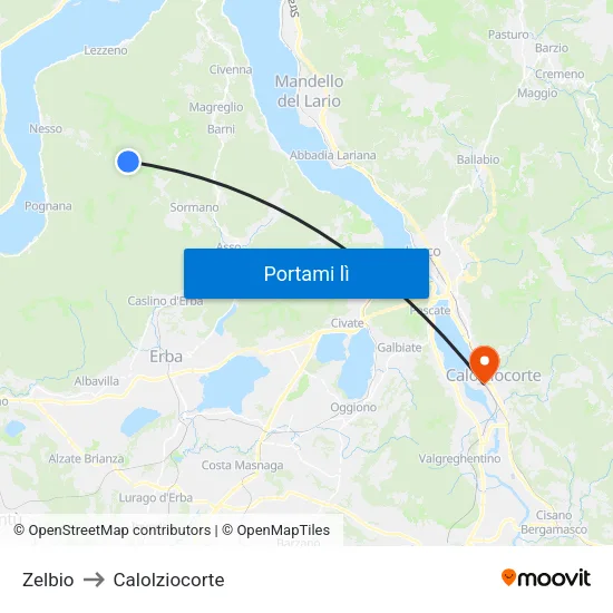 Zelbio to Calolziocorte map