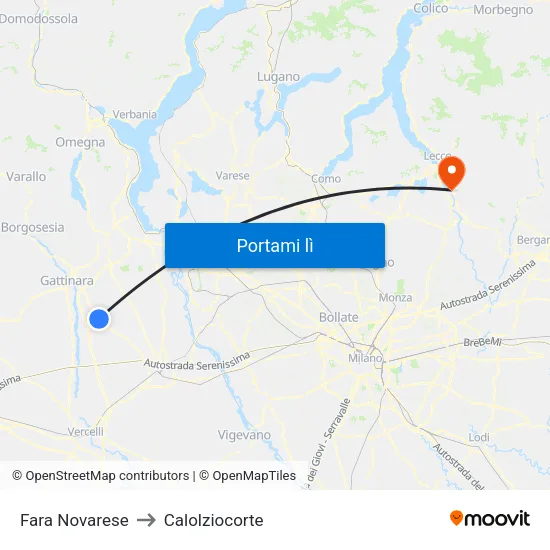 Fara Novarese to Calolziocorte map