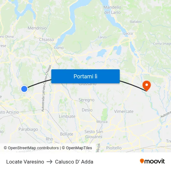Locate Varesino to Calusco D' Adda map