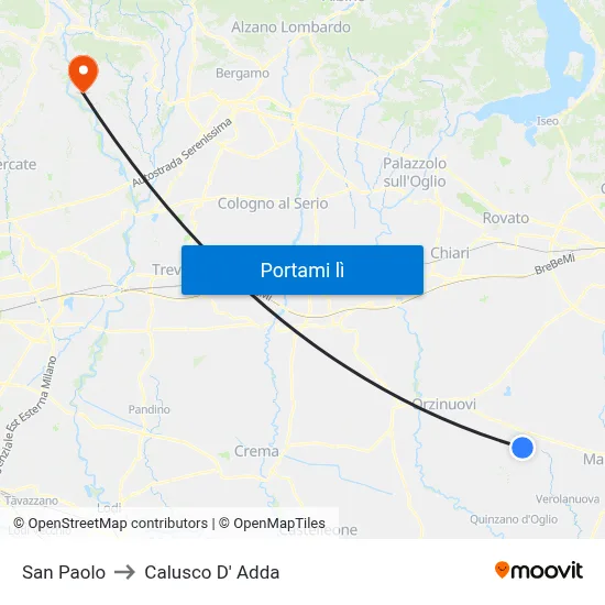 San Paolo to Calusco D' Adda map