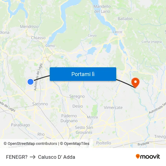 FENEGR? to Calusco D' Adda map