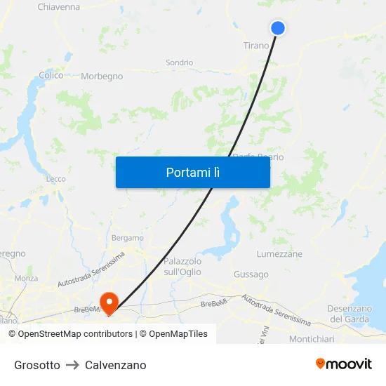 Grosotto to Calvenzano map