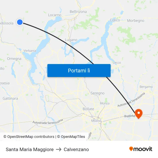 Santa Maria Maggiore to Calvenzano map