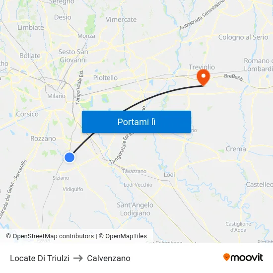 Locate Di Triulzi to Calvenzano map