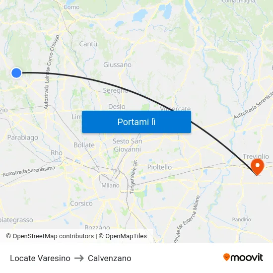 Locate Varesino to Calvenzano map