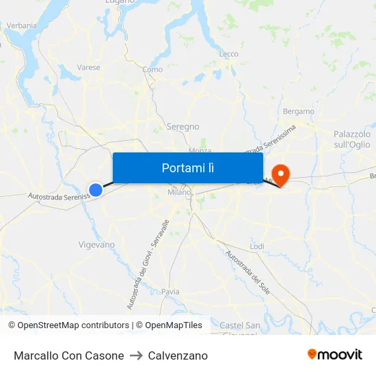 Marcallo Con Casone to Calvenzano map