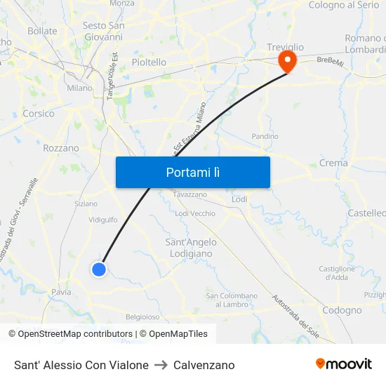 Sant' Alessio Con Vialone to Calvenzano map