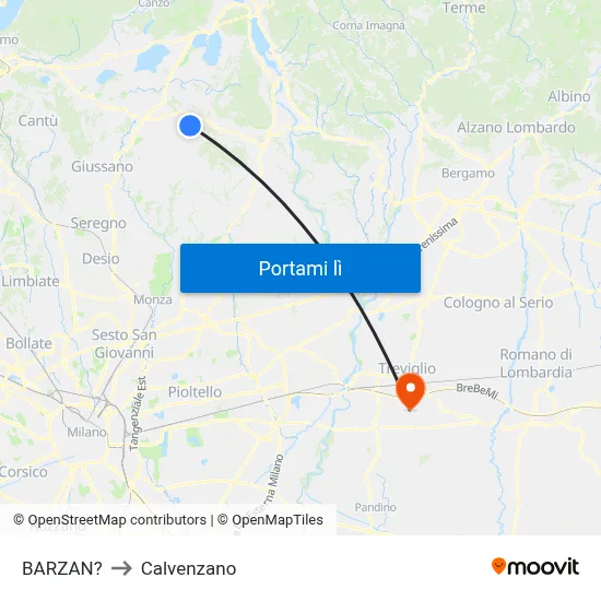 BARZAN? to Calvenzano map