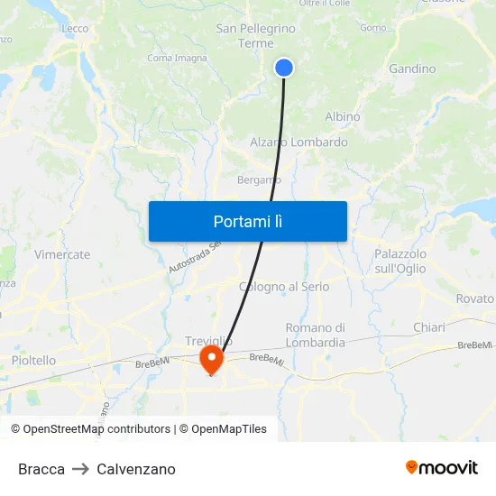 Bracca to Calvenzano map