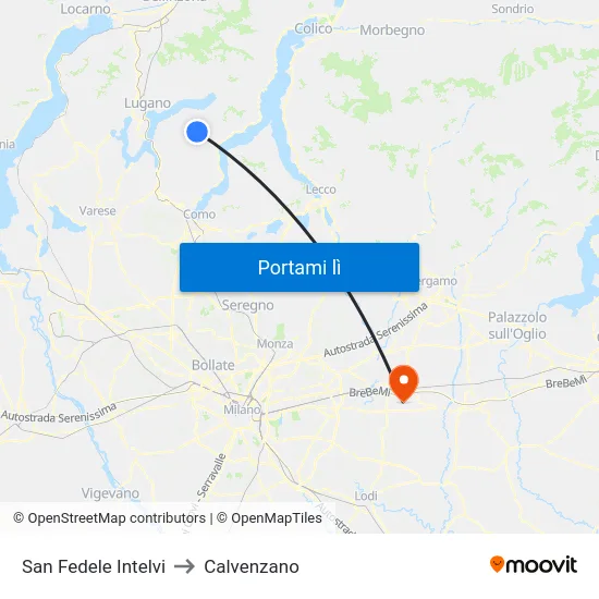 San Fedele Intelvi to Calvenzano map