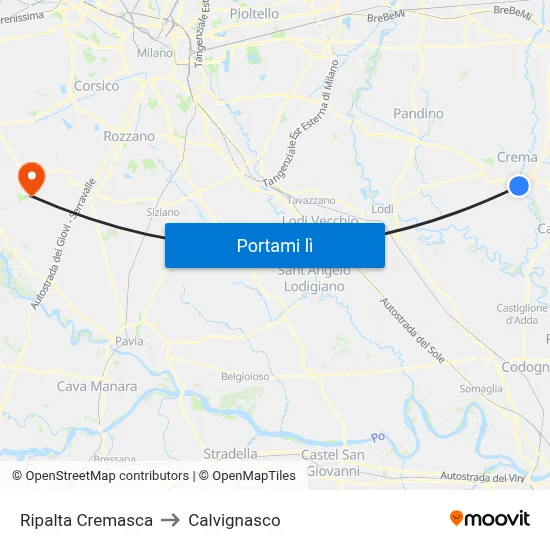 Ripalta Cremasca to Calvignasco map