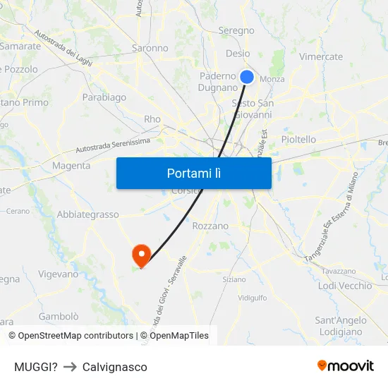 MUGGI? to Calvignasco map