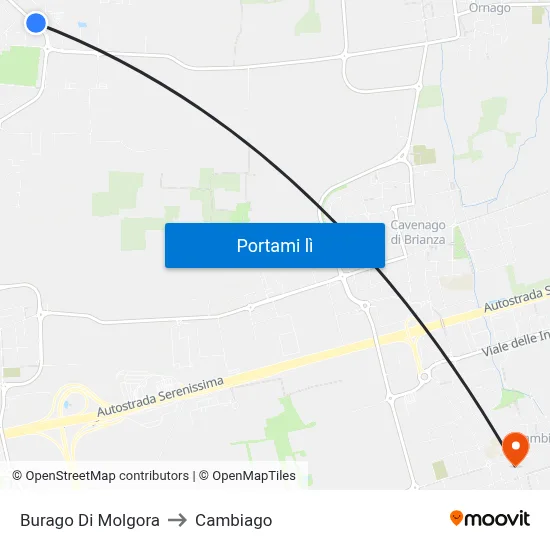 Burago Di Molgora to Cambiago map