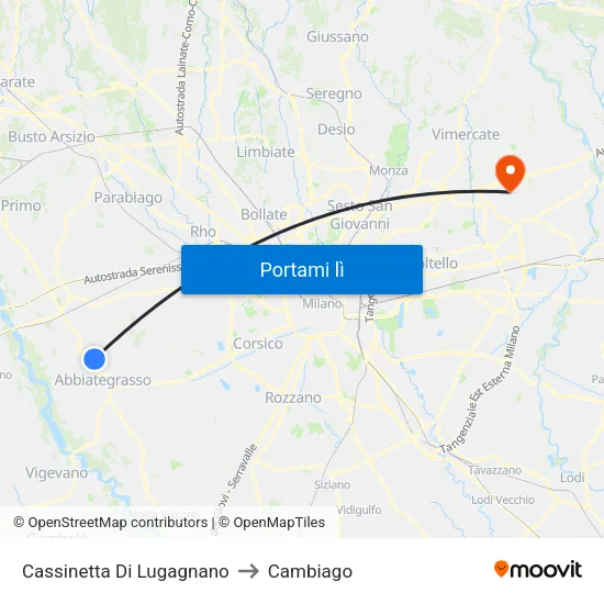 Cassinetta Di Lugagnano to Cambiago map