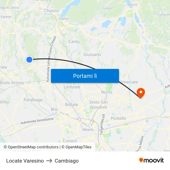 Locate Varesino to Cambiago map