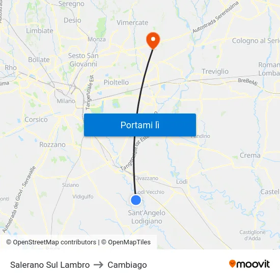 Salerano Sul Lambro to Cambiago map
