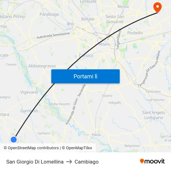 San Giorgio Di Lomellina to Cambiago map