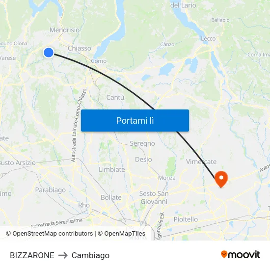 BIZZARONE to Cambiago map