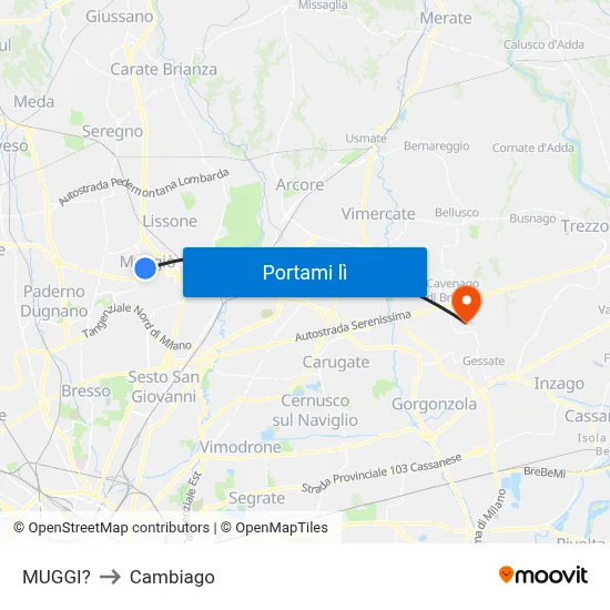 MUGGI? to Cambiago map