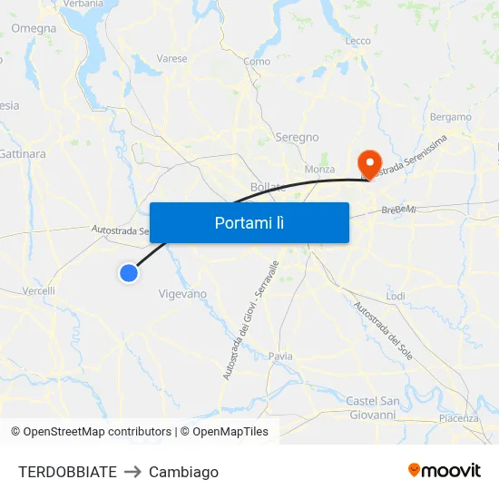 TERDOBBIATE to Cambiago map