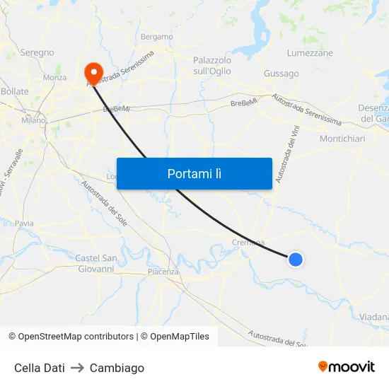 Cella Dati to Cambiago map