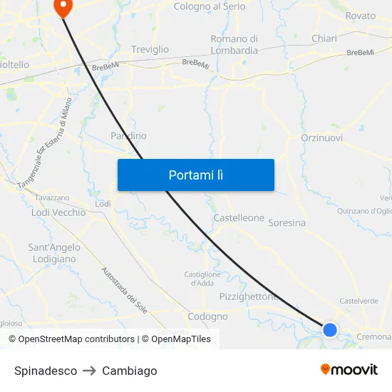 Spinadesco to Cambiago map