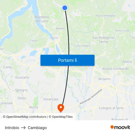 Introbio to Cambiago map