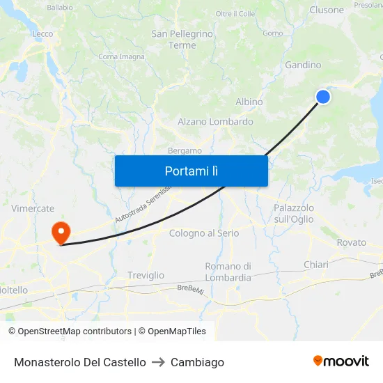 Monasterolo Del Castello to Cambiago map
