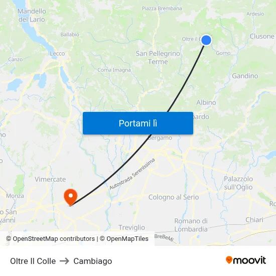 Oltre Il Colle to Cambiago map